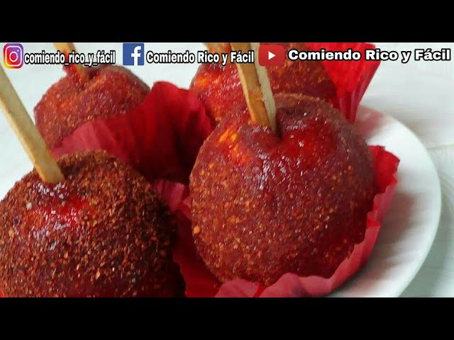 COMO HACER MANZANAS CUBIERTAS DE CHAMOY Y TAMARINDO-COMIENDO RICO Y FACIL -  YouTube