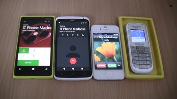 Incoming call & Outgoing call at the Same Time Samsung 1200M+Iphone 4s ios 6+htc One x custom+Nokia