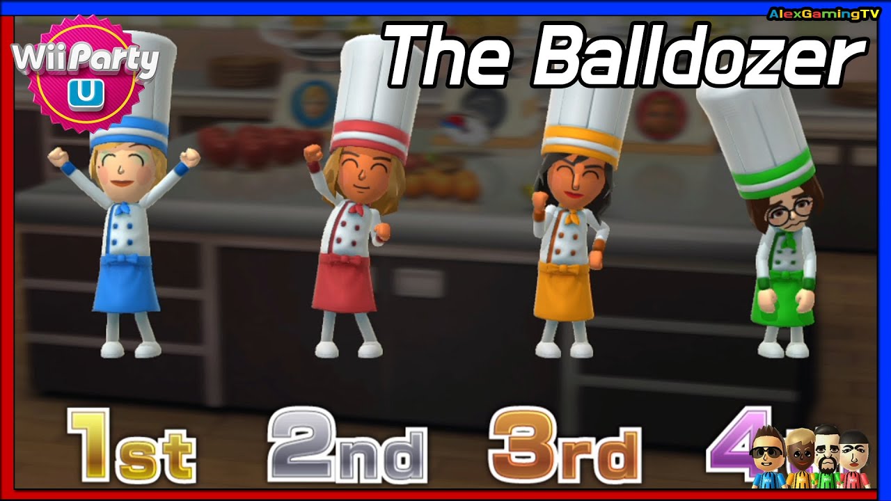 Wii Party U - The Balldozer🎵 ( Eng Sub)  Alisha Vs Alice Vs Anne Vs Cristina