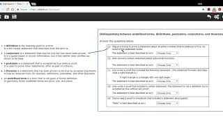 Distinguishing Between Definition, Conjecture, Postulate, Theorem, And Undefined Term