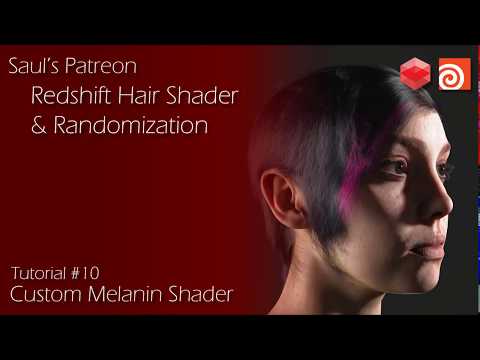 Patreon Course Preview - #10 - Redshift Hair Shader & Randomization + Custom Melanin Shader + MOPs