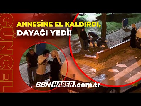 Annesine el kaldıran genci amcası ve babası sokak ortasında darp etti
