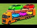 Transporting  mini jeep  toyota cars with iveco truck  farming simulator 22