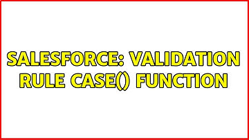 Salesforce: Validation Rule CASE() function