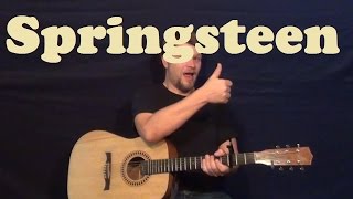 Springsteen (Eric Church) Easy Guitar Lesson Strum Chords Licks How to Play Springsteen Tutorial
