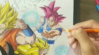 Speed Drawing  Transformações do Son Goku