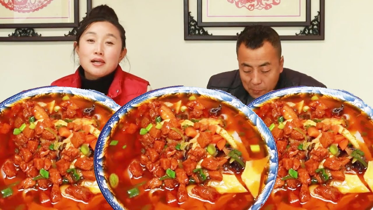 改艳做陕北特色岐山臊子面，臊子色泽优良，味道酸辣鲜香，吃两碗不在话下！【陕北改艳】