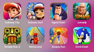Subway City,Subway Surf,Agent Dash,Jumanji,Temple Run 3,MetroLand,Kooply Run,SonicDash screenshot 4