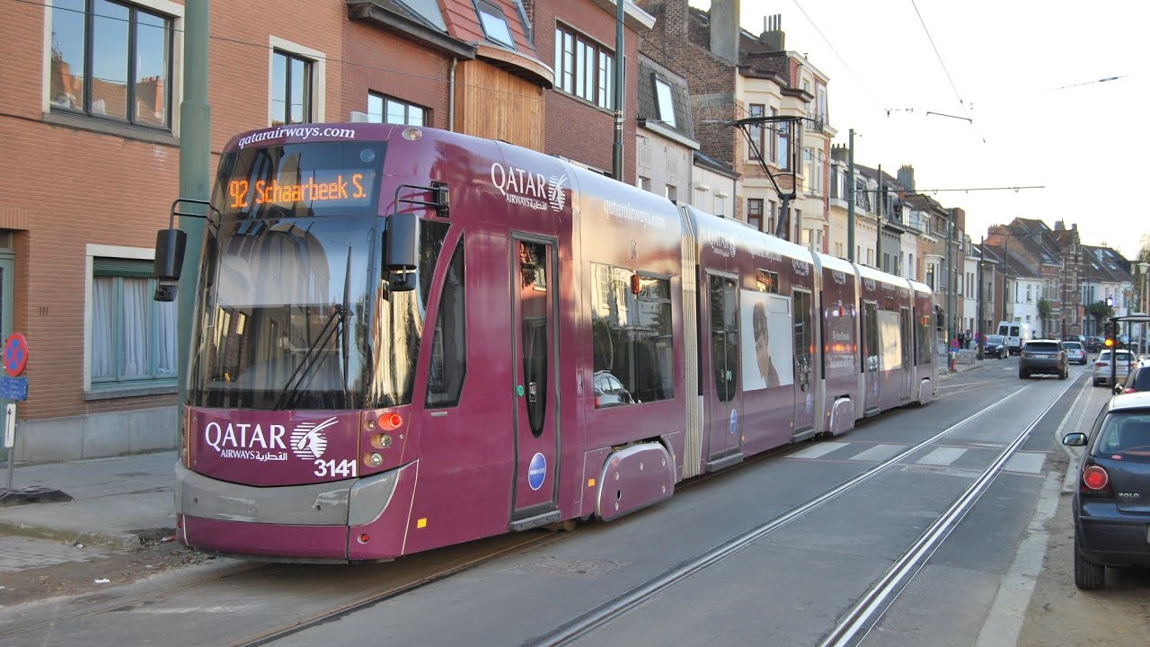 🇧🇪🚊9️⃣2️⃣ Cab Ride - STIB. Line 92 from "Fort-Jaco" to "Schaarbeek Gare", on a snowy march 2024 day!