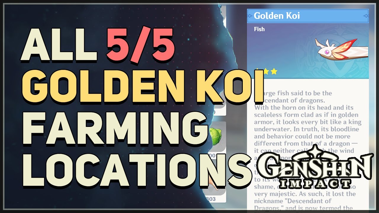All 5 Golden Koi Locations Genshin Impact YouTube