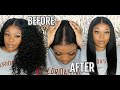 Flat Iron Test | I Tried A Silk Press On Curly Hair | Pre-Plucked Hairline | Bilace Full Lace Front