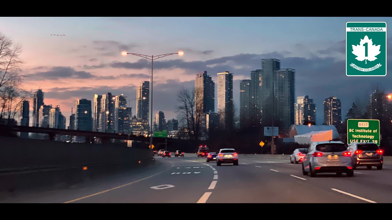 Highway 1 - Vancouver, BC Night Drive - Trans-Canada Highway - 2024/23