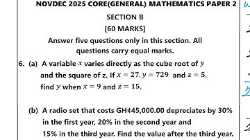 NOVDEC 2025 CORE MATHS PAPER 2 _ QUESTION 6