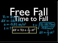 Free Fall Kinematics Quiz