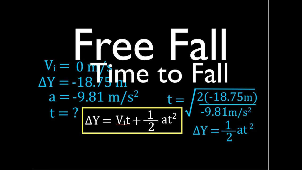 free fall equation solve for time