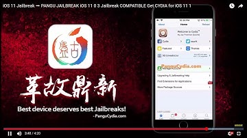 iOS 11 Jailbreak ➡   PANGU JAILBREAK     iOS 11 0 3 Jailbreak COMPATIBLE   Get CYDIA for iOS 11 1