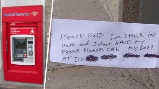 Man stuck inside ATM has to slip notes through receipt slot; Dog stuck in escalator - Compilation