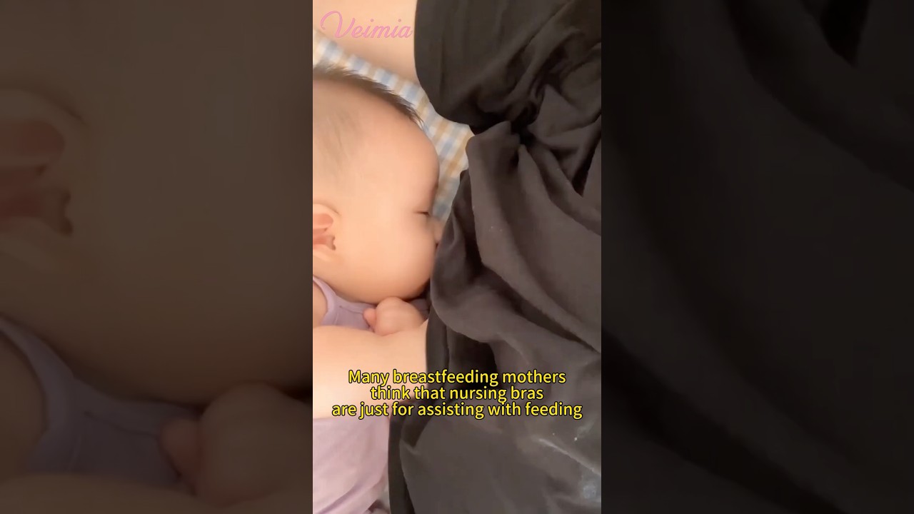 VEIMIA Anti-gravity Supportive Nursing Bra Anti-bacterial Baby-friendly Fabric Easy Breastfeeding