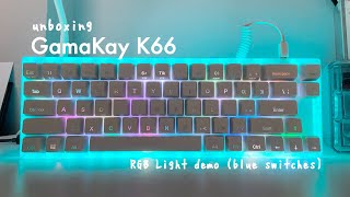 2021 GamaKay K66 RGB Mechanical Keyboard | milky keycap + keyboard accessories ⌨️