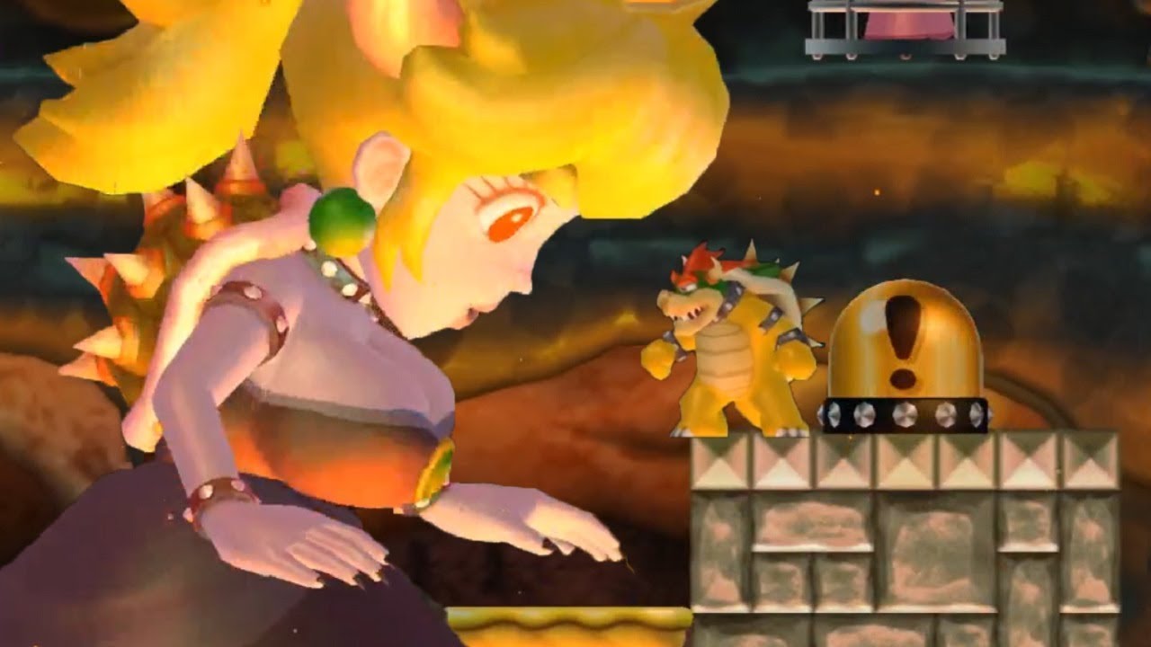 New Super Mario Bros Wii Bowsette Vs Bowser Youtube 