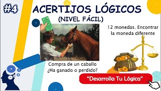 Acertijos Lógicos 4/24 - Doce Monedas, Compra de un Caballo (NIVEL FACIL | ACERTIJOS DIVERTIDOS)