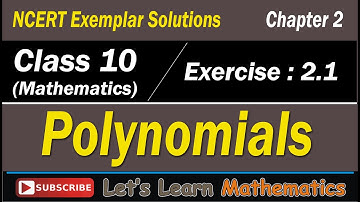 Polynomial 2.1 NCERT Exemplar Solutions | Class X Maths