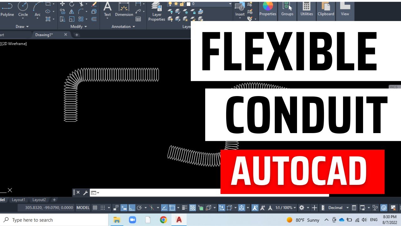 How To Draw Flexible Conduit In AutoCad YouTube How To Draw Flexible Conduit In AutoCad YouTube