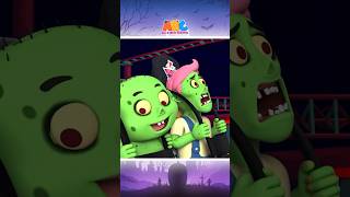 Zombies Riding On Roller Coaster! #shorts #kidssongs #halloween