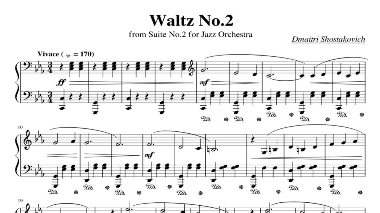 Вальс на пианино слушать. Shostkovich Waltz no 2. Вальс секунда Шостакович. Шостакович вальс 2 Ноты для фортепиано. Секонд вальс Шостаковича.