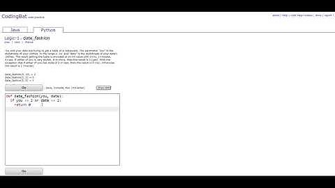 Logic-1 (date_fashion) Python Tutorial || codingbat.com