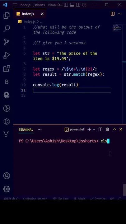 What will be the output of the following code | Javascript match Method ... image.