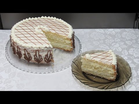 Домашний торт 'Белоснежка'. Очень простой и вкусный торт к чаю или на праздник!!!
