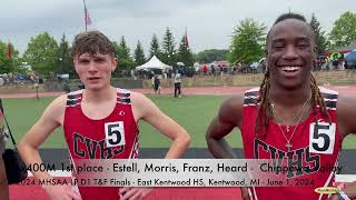 Interview: Chippewa Valley Boys' 4x400 Relay Team at 2024 MHSAA D1 TF Finals