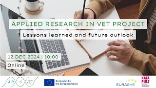 Applied Research in VET Project: Lessons learned and future outlook | Webinar