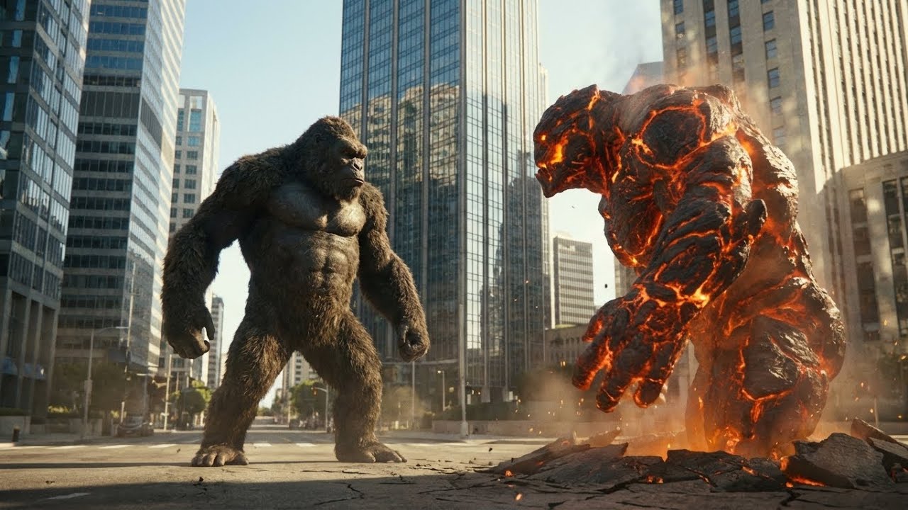 When a Lava Titan Emerges - King Kong Defends the City | Epic Titan Clash