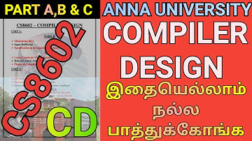 Anna University Compiler Design Important Questions | Engineering Compiler Design | CS8602 | CD | AU