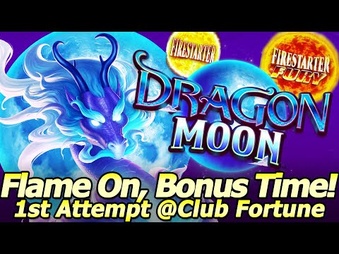 Dragon Moon Firestarter Slot Machine - First Attempt, Live Play and Free Spins from Club Fortune