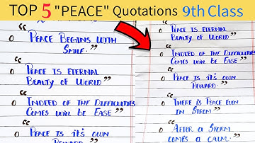 Class 10th "Peace" Summary Top 5 Easy Quotations
