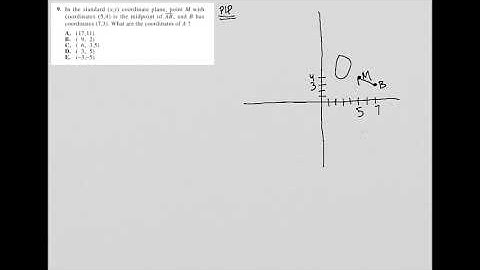 In the standard (x,y) coordinate plane, point M with coordinates (5,4) is the midpoint of AB...