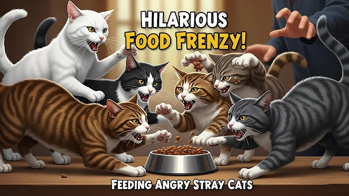 Video 10495961: feral cat, stray cats funny, cat feeding, hilarious fight, food fight