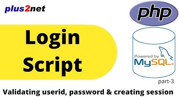 PHP login script to check userid & password from MySQL database and create session with logout link