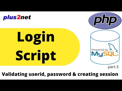 PHP login script to check userid & password from MySQL database and create session with logout link