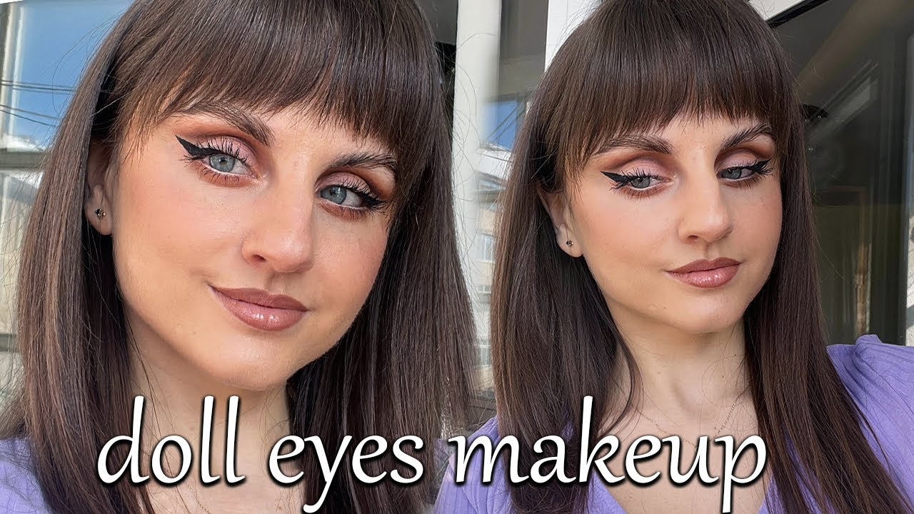 Doll eyes makeup tutorial for round eyes 