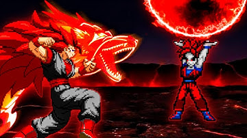 Evil Son Goku V3.5 (all form) VS Goku Terror Final OP in Jump Force Mugen🔥