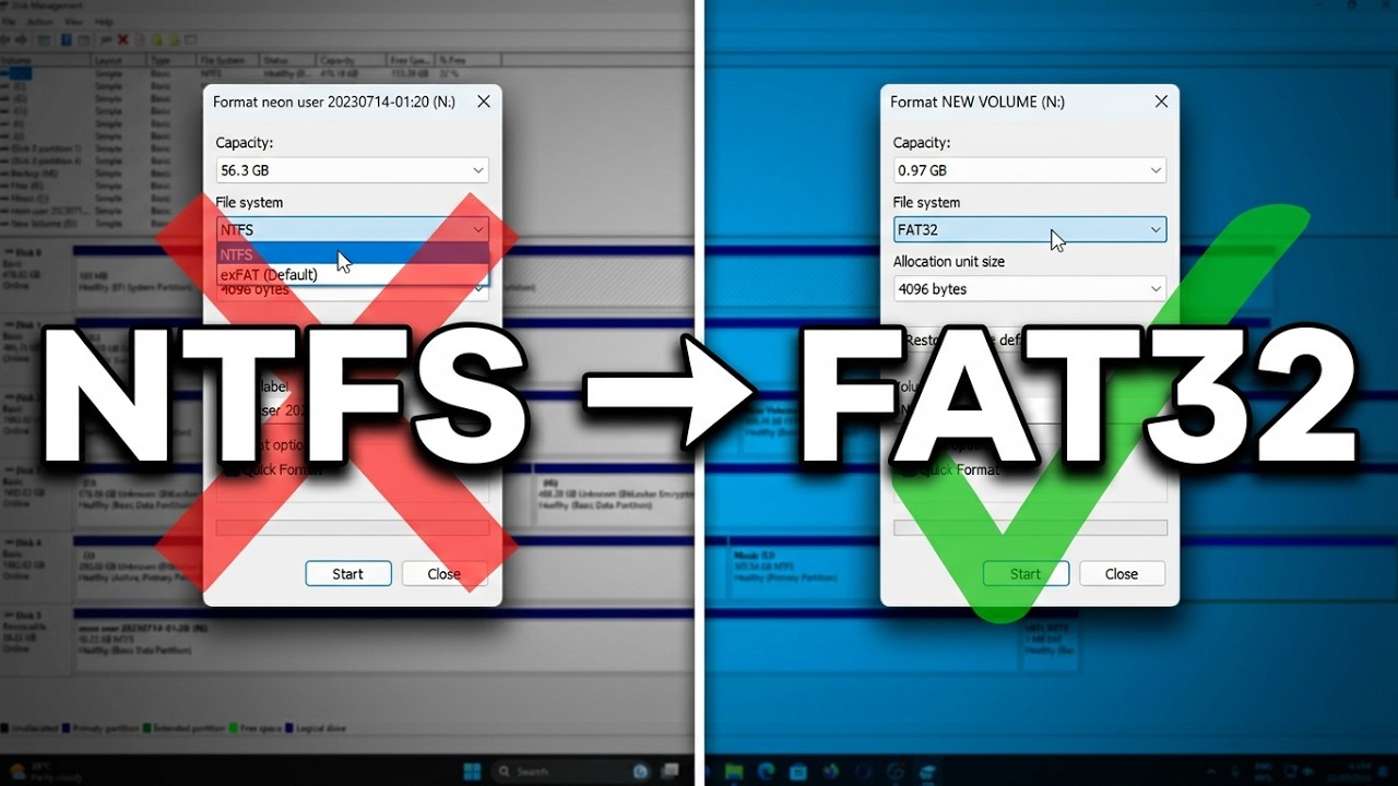 Cara Format Flashdisk ke FAT32 dari NTFS atau exFAT (Terbaru) - YouTube