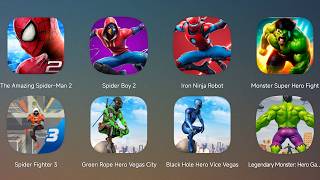 The Amazing Spider-Man 2,Spider Boy 2,Iron Ninja Robot,Monster Hulk,Spider Fighter 3,Black Hole Hero screenshot 1