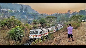 From the Statue of Unity Amidst the Beauty!  Kevadiya - Chennai Express Climbing the Scenic Ghat!