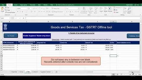 Preparing FORM GST GSTR 7 using Offline Utility