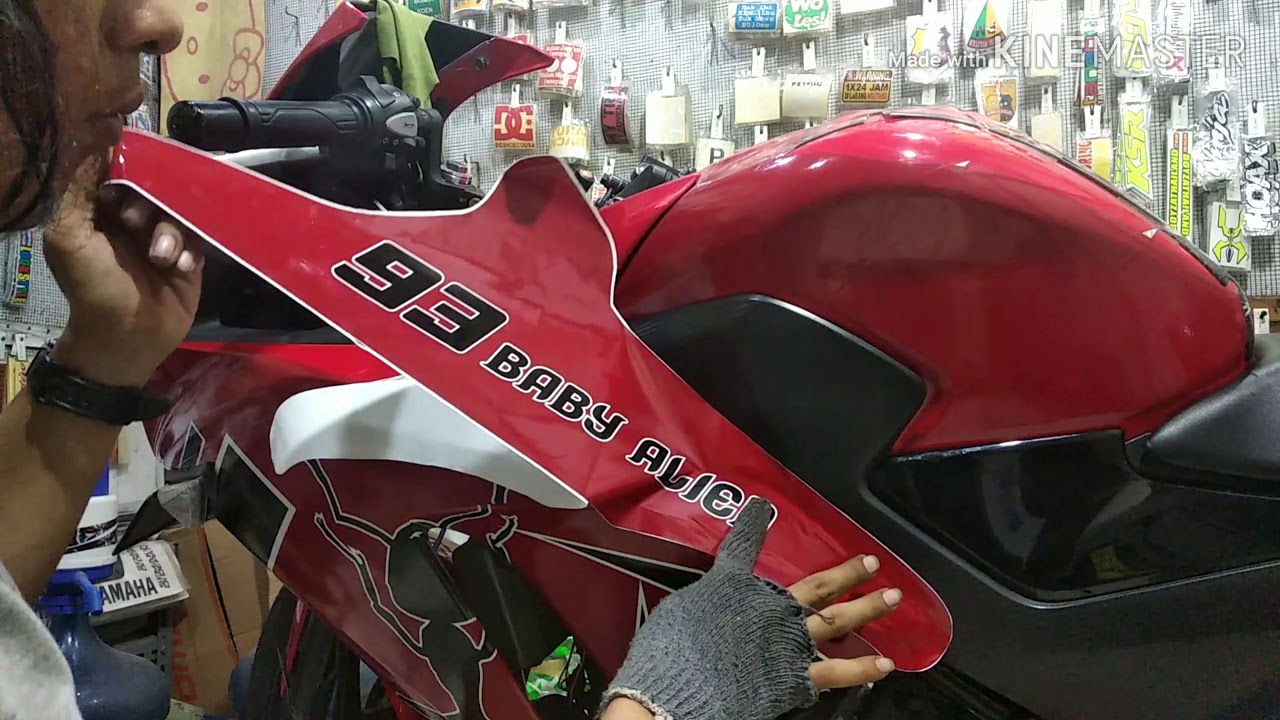 Pasang scotlet honda CBR 150 vinyl wrapping Marquez