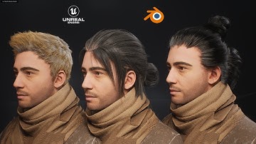 My workflow to add hair cards to game character using unreal and blender